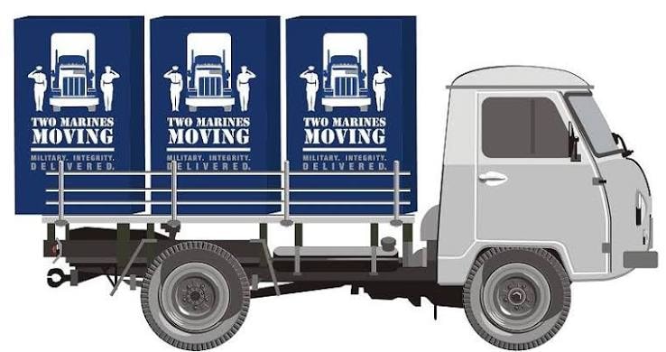 Two Marines Moving crew carrying furniture
